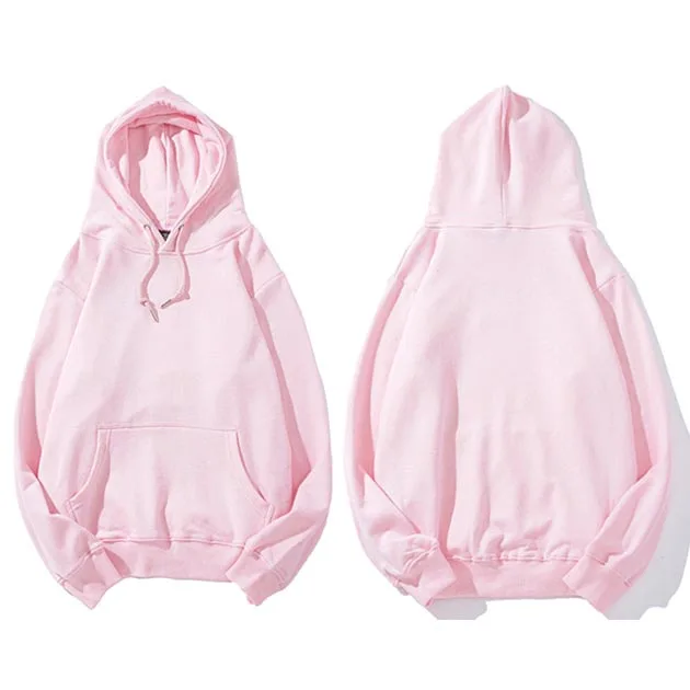 A18849 Pink Простой зеленый свитер с капюшоном, Мужской пуловер с капюшоном, осень, уличная Корейская толстовка с капюшоном Харадзюку, повседневная черная, белая - Цвет: A18849 Pink