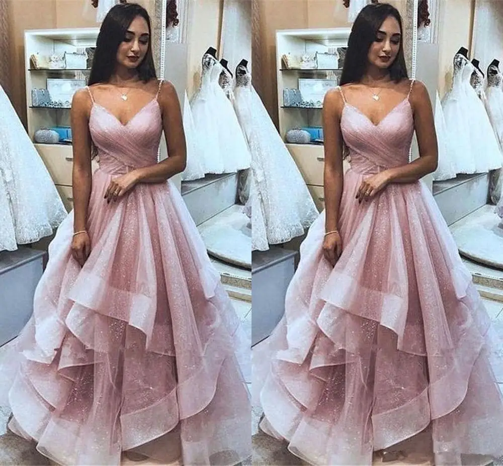 Блестящее розовое Тюлевое платье с блестками модель 2020 года блестящие