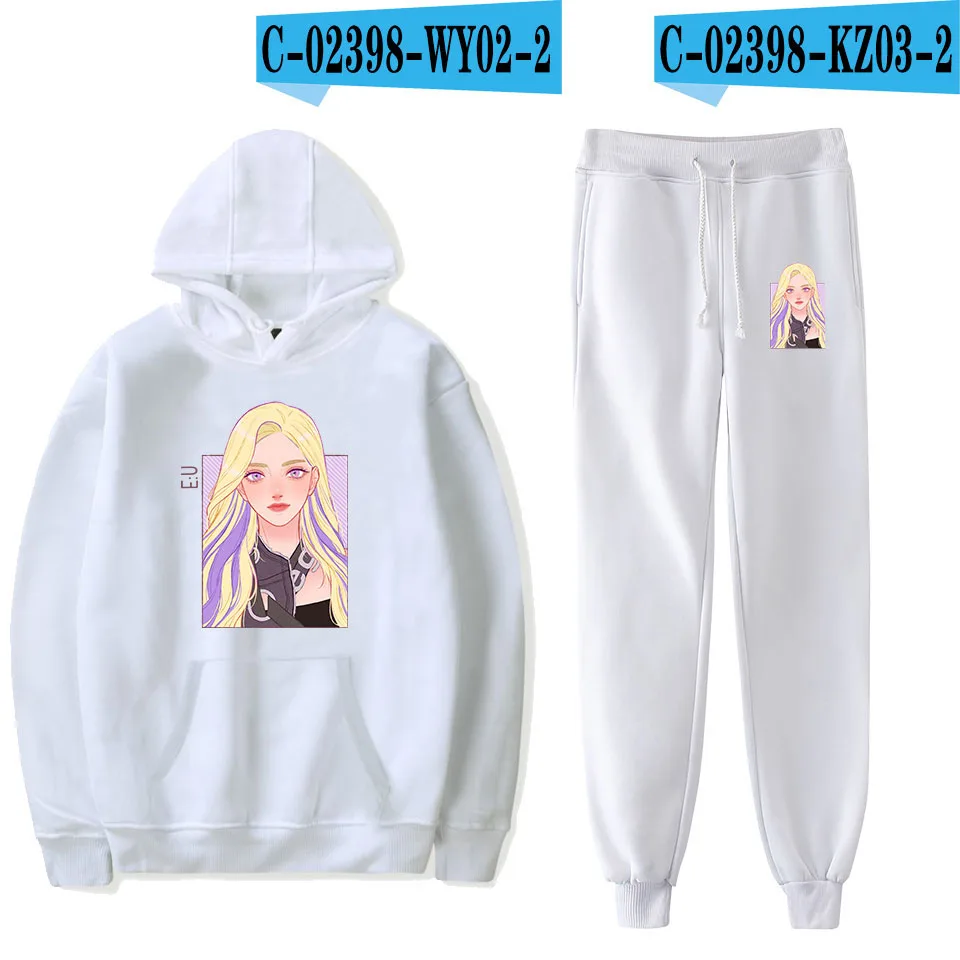 Harajuku Everglow Kpop, стиль, повседневные наборы свитшотов, спортивные толстовки, толстовки+ брюки Харадзюку, мужские/женские комплекты - Цвет: WY02KZ03
