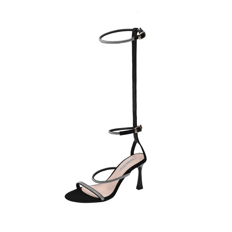 

one line shoes sandals fairy style new summer net red high heels in 2020