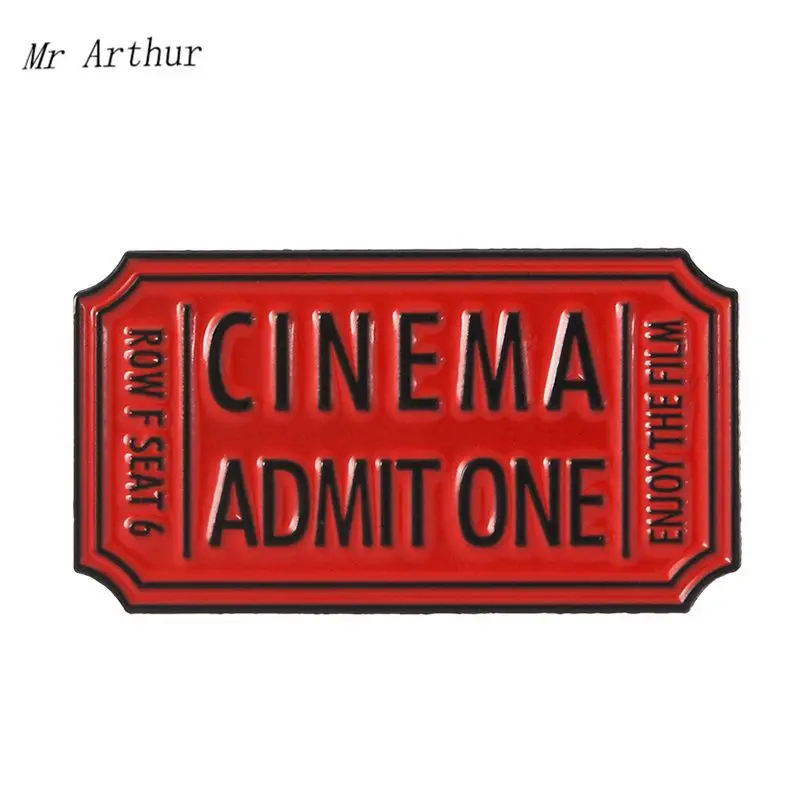 Красный фильм билета эмаль булавки кино принять одну брошь на рюкзак одежда