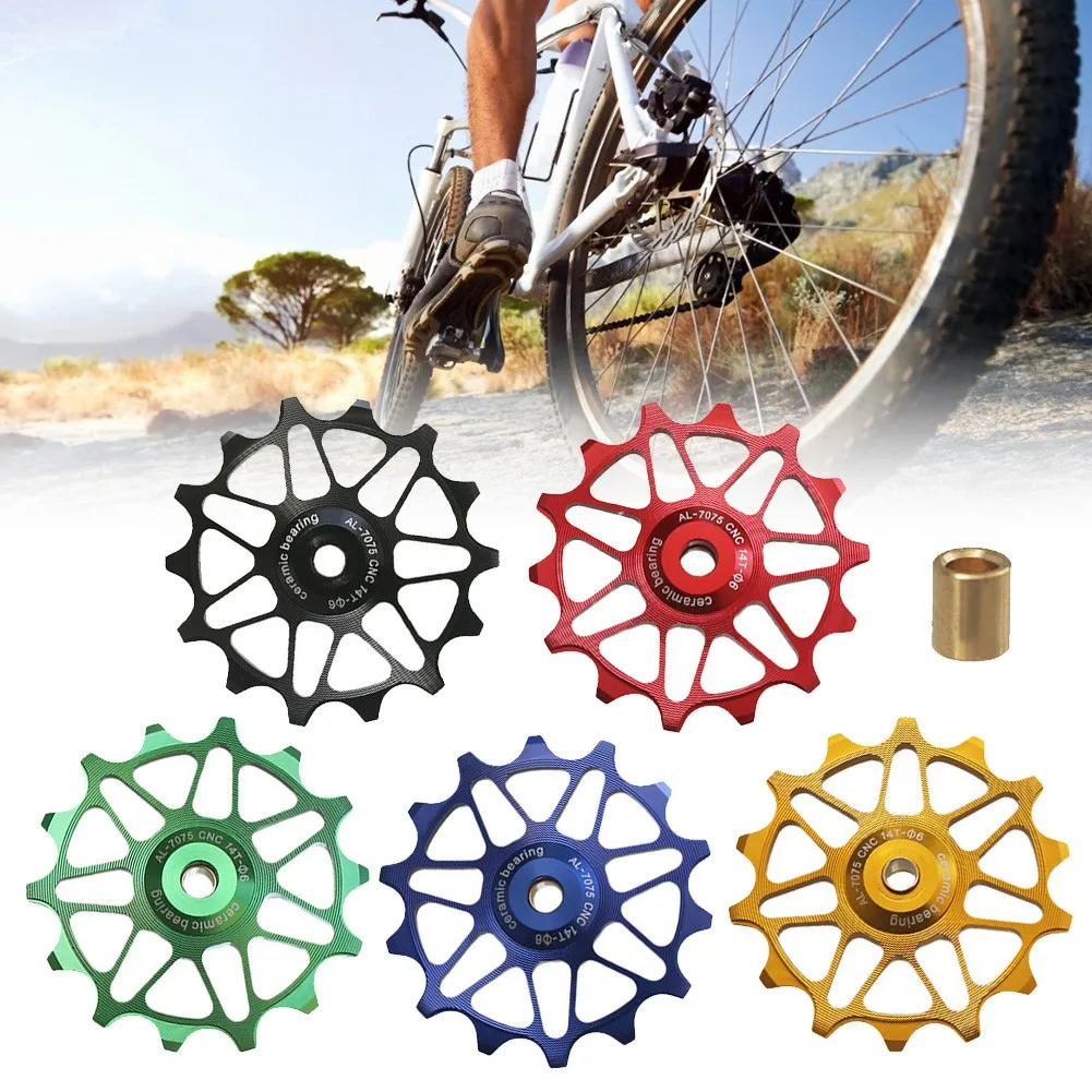 

1PC 14T Aluminum Alloy Road MTB Bike Rear Derailleur Guide Wheel Pulley Jockey Wheel Mountain Road Bike Bicycle