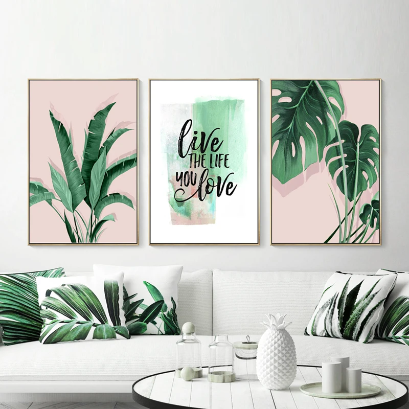 

Nordic Style Watercolor Plant Leaves Minimalist Poster Wall Art Canvas Prints Wall Picture for Living Room Modern Home Decor