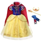 Детское платье Белоснежки, платье принцессы для девочек, карнавальный костюм, праздничная одежда с блестками, детский подарок на день рождения, вечерние бальные платья
