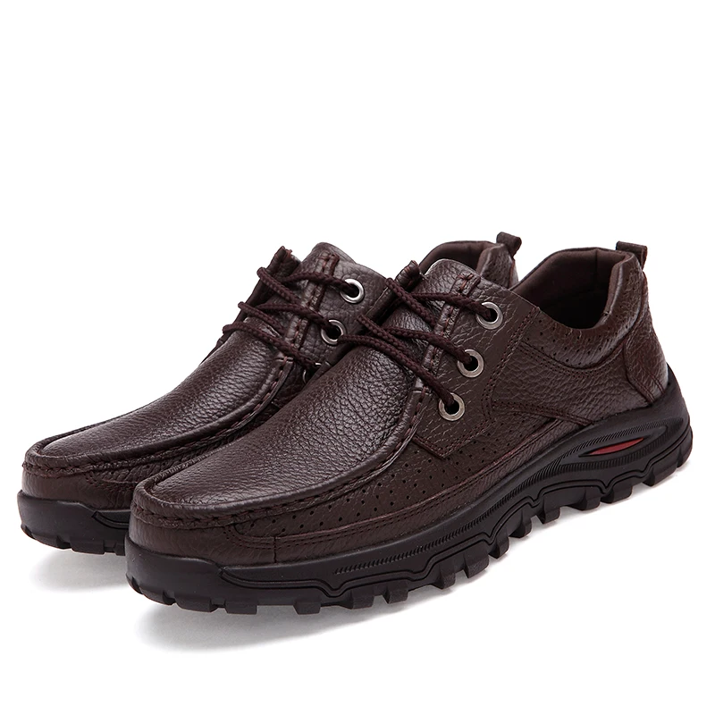 

Мужские повседневные туфли из натуральной кожи, коричневые плюшевые теплые кроссовки для улицы и прогулок, деловые кожаные лоферы, мягкие б...