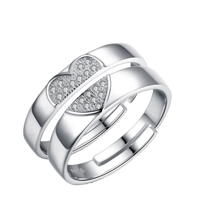

Romantic heart-shaped ring, male and female open couple rings, love heart-shaped Korean ring, Valentine's Day ring gift