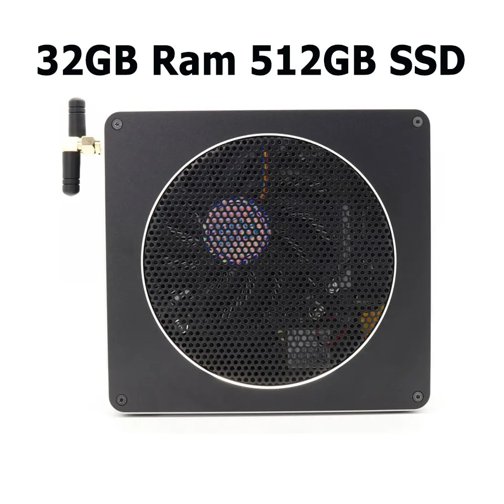 32GB Ram 512GB SSD Супер Nuc игровой Мини ПК Intel Core i7 8850H i5 8300H Windows 10 Настольный компьютер Barebone PC 2* DDR4/DDR3L HDMI DP USB-C AC WiFi - Цвет: 32GB Ram 512GB SSD