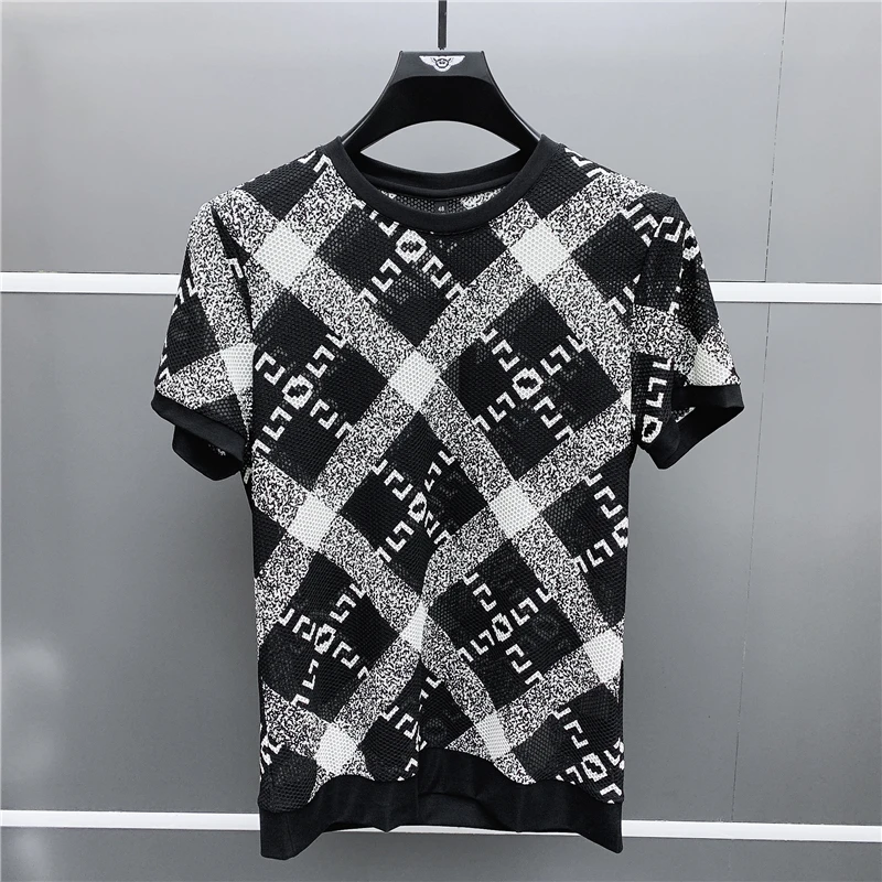 Брендовая летняя футболка с коротким рукавом Мужская круглым вырезом черная