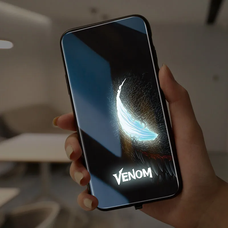 Black Mofi умный светодиодный светящийся чехол для телефона для Apple iPhone 7 8 Plus чехол s задняя крышка чехол с животными роскошный Силиконовый Модный персонаж - Цвет: Black
