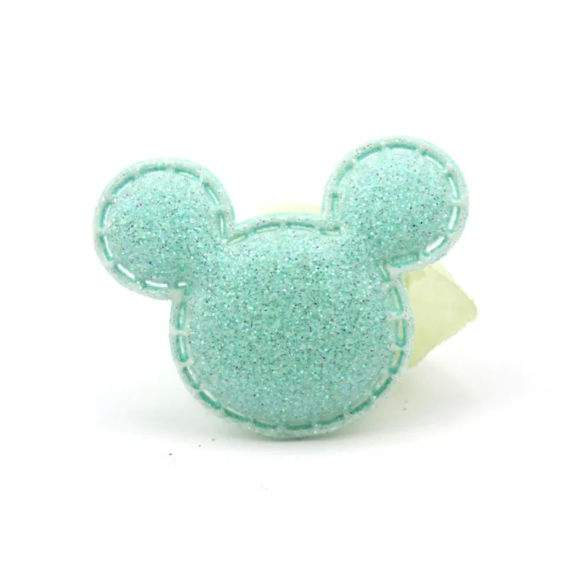 Candy blue 40 шт., 3,2*3,8 см блестки в форме Микки, блестящие мягкие аппликации для детских головных уборов, самодельные нашивки, шпильки, аксессуары для украшения - Цвет: Candy blue