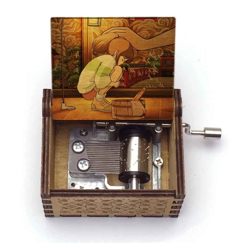 Деревянная музыкальная шкатулка с уникальным принтом Музыкальная мотивом