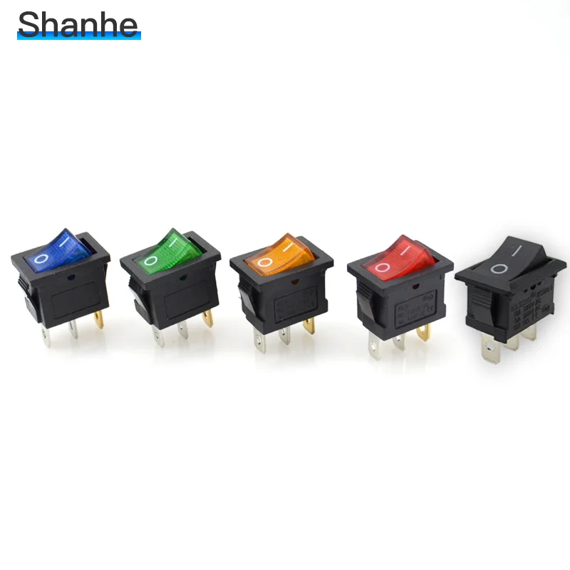 5 шт. Mini 3 Pin приборной панели вкл/выкл Водонепроницаемый перекидной переключатель с подсветкой Spst с светильник