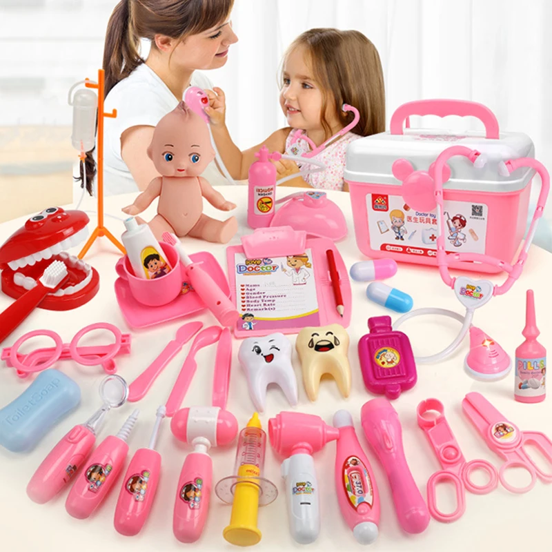 

Children's Medical Kit Toys For Girls Toys On Medical Theme Doctor Set For Role-playing Games Medical Dentist Christmas Gift