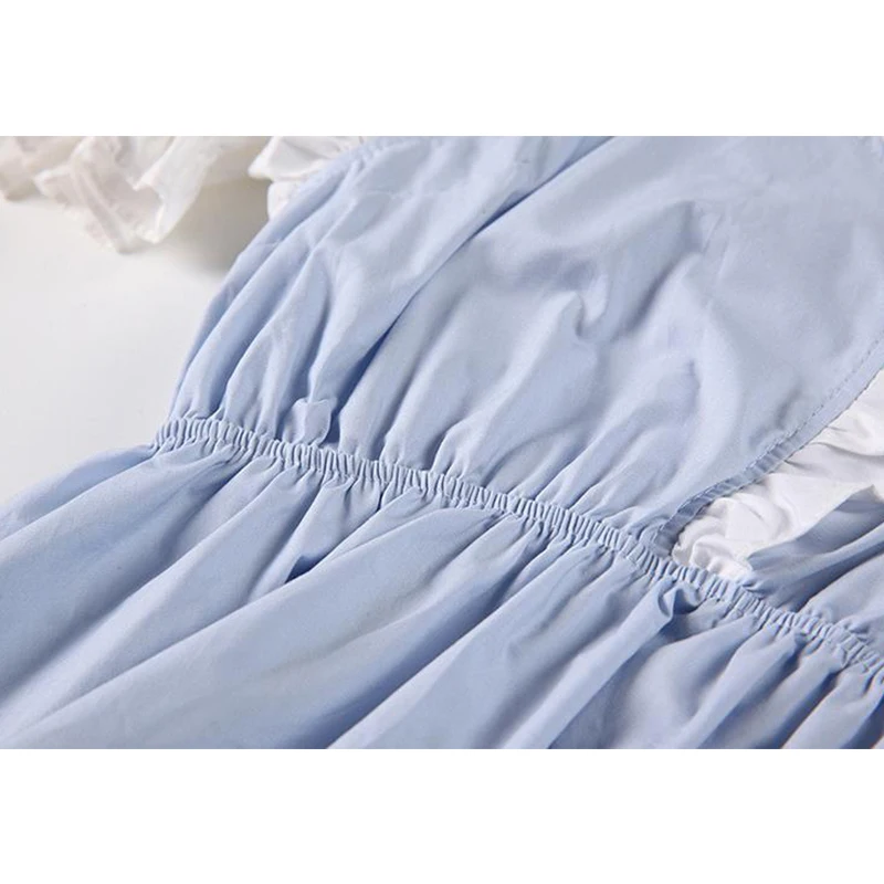 

2021 Summer Fashion Patchwork Women T Shirt Korean Slim Elegant Puff Short Sleeve Elastic Waist Ladies Top Simple Pullover Tees