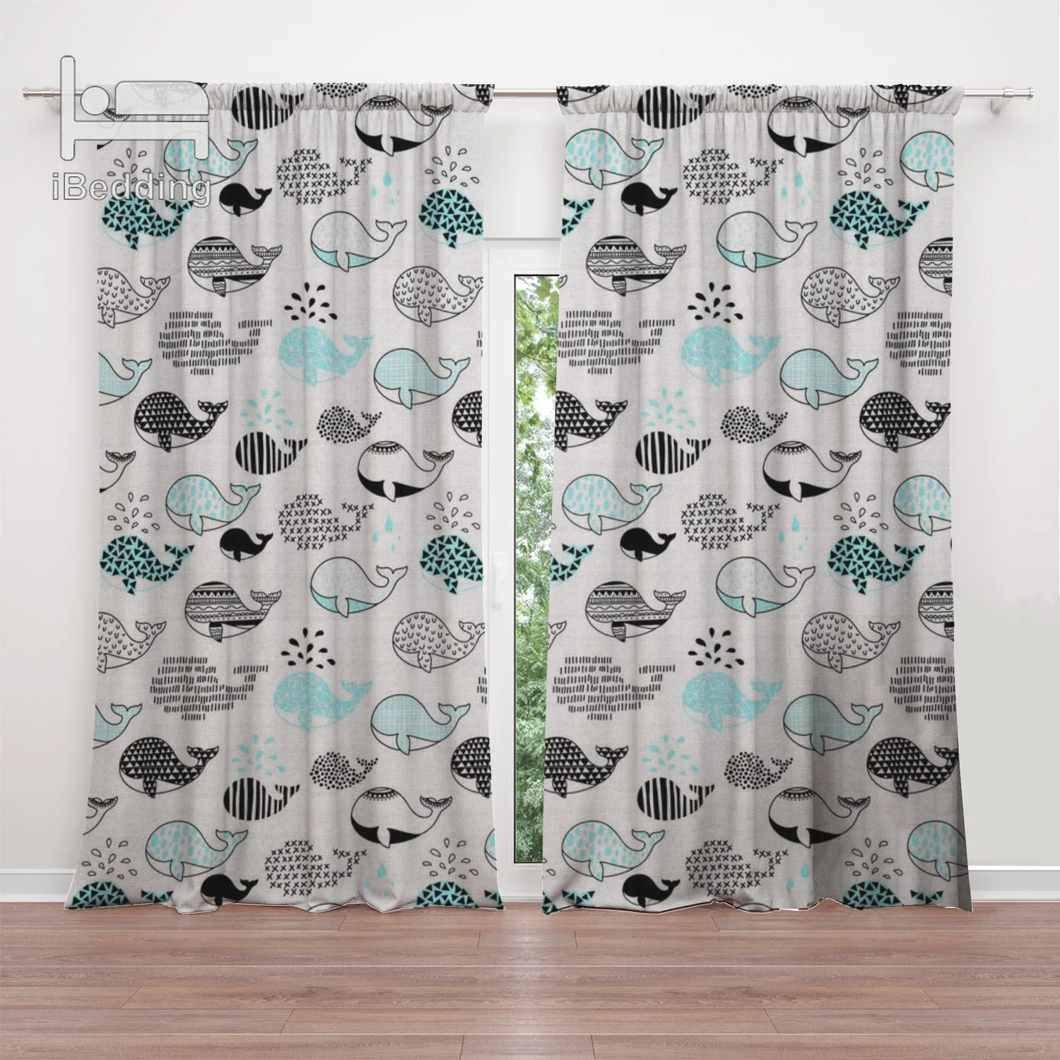 Постельное белье с зелеными листьями Фламинго занавески для гостиной