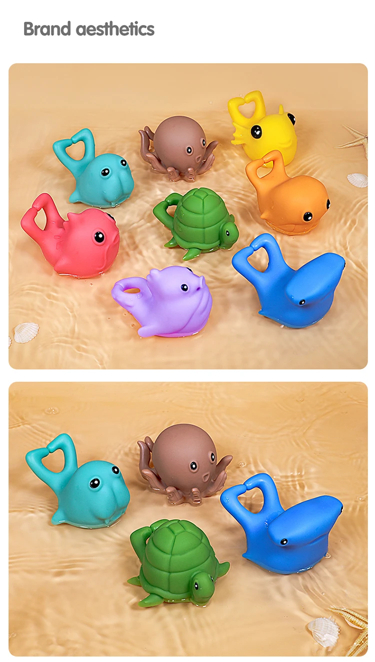 Tumama игрушки для ванной 8 шт./компл. ПВХ морские животные игрушки для ванной для детей Squeeze кольцо игрушки для детей многофункциональный подарок на день рождения высокого качества Bebe игрушки