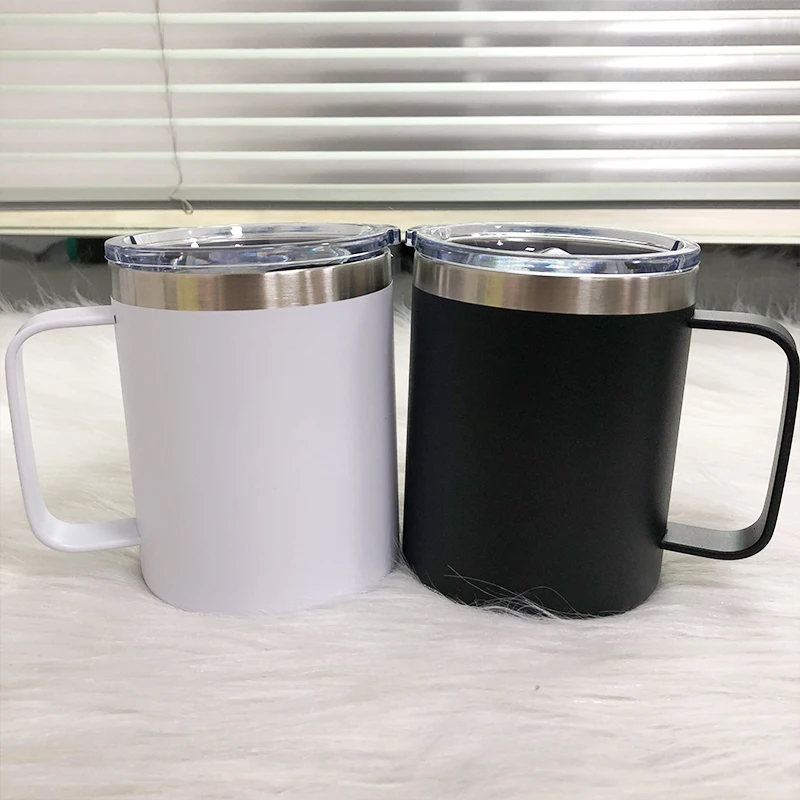 12 унций чашки для кофе с ручкой бутылки водой Нержавеющая сталь двойными