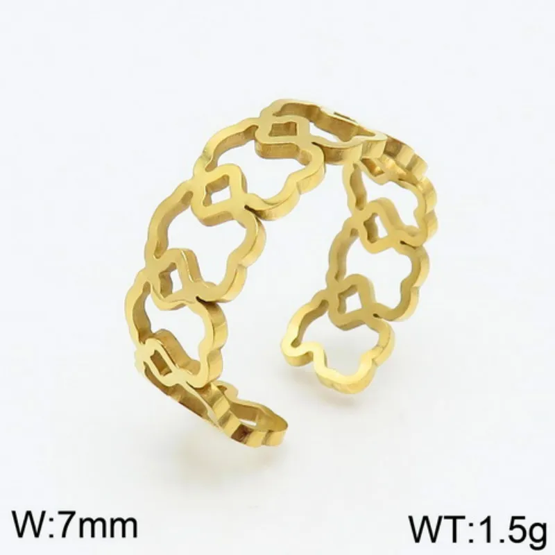 Кольцо из нержавеющей стали с медведем Лидер продаж женское милое регулируемое