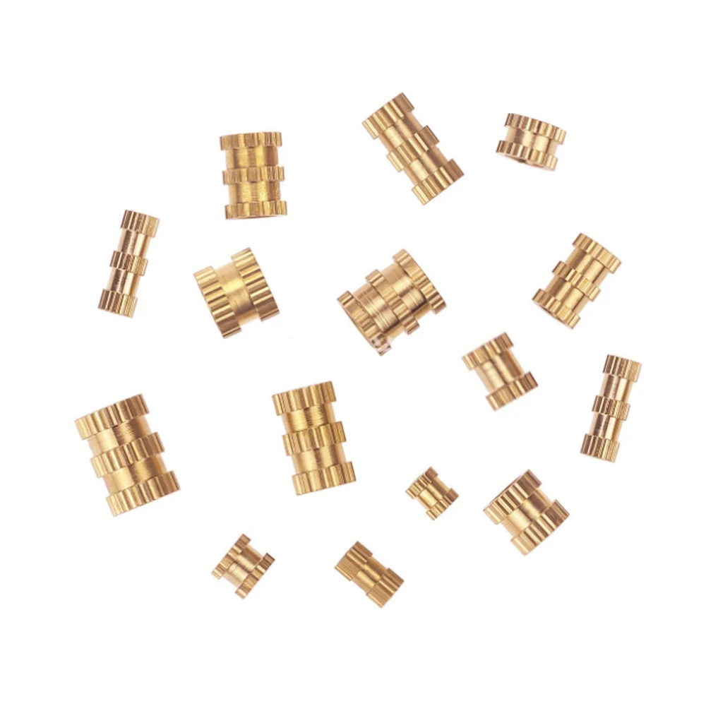 

400PCS Nuts M2 M3 M4 M5 Brass Female Thread Knurled Threaded Insert Round Injection Moulding Knurled Nuts Assortment Kit