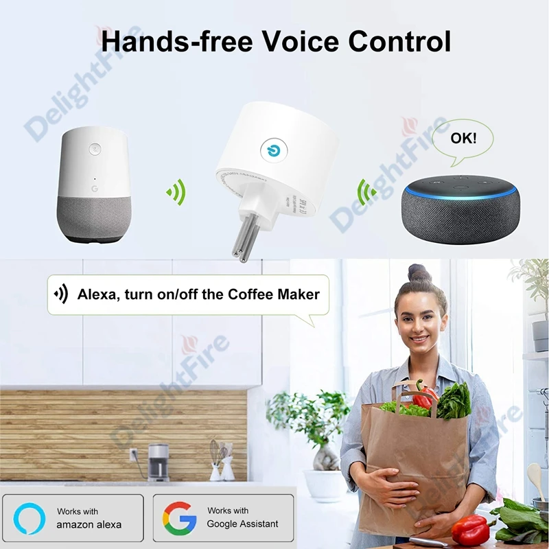 Бразилия смарт розетка Wi Fi Smart Plug с Tuya SmartLife Мощность таймер голос Управление 16A от