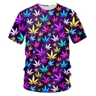 Мужская футболка с рисунком сорняка, зеленая футболка с листьями, Мужская сексуальная 3d футболка унисекс