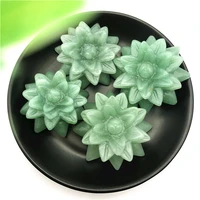 1pc natural green aventurine stone succulent plant figurine crystal carved for decoration natural stones and minerals