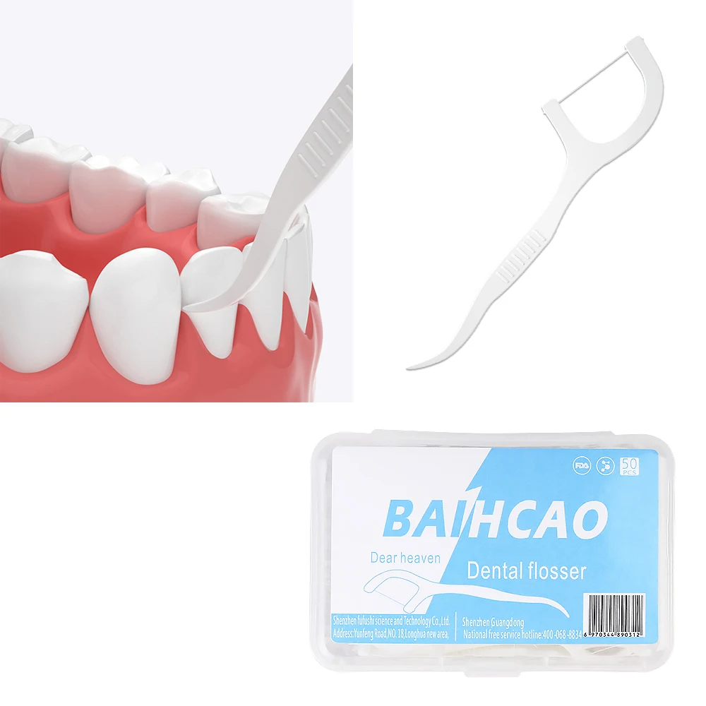 50 шт. зубная нить зубочистки палочки для чистки зубов Уход за полостью рта 4 8 см |