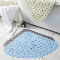 fan shaped mat sector bath mat anti slip no smell shower mat triangle stand up bathmats machine washable suction cup drain hole