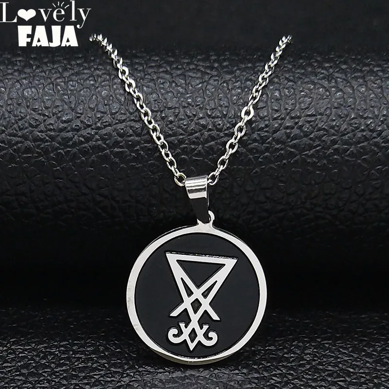 2022 ожерелье Sigil из нержавеющей стали с церковью сатаны Мужская Печать Люцифера