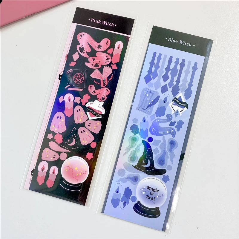 

2 Design Cute Magic Ghost Stickers Scrapbooking Planner Stick Label Diary Album Sticker Kawaii Korean Stationery School Supplies