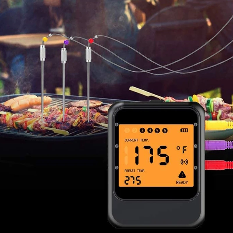 

Meat Thermometer,Wireless Bluetooth Digital Thermometer with 4 Probe,Remote BBQ Thermometer for Kitchen Cooking Grilling