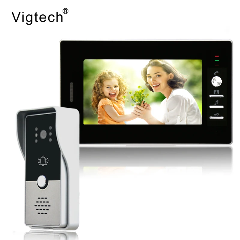 Видеодомофон Vigtech 7'tft ЖК-дисплей проводной видеодомофон монитор для помещения