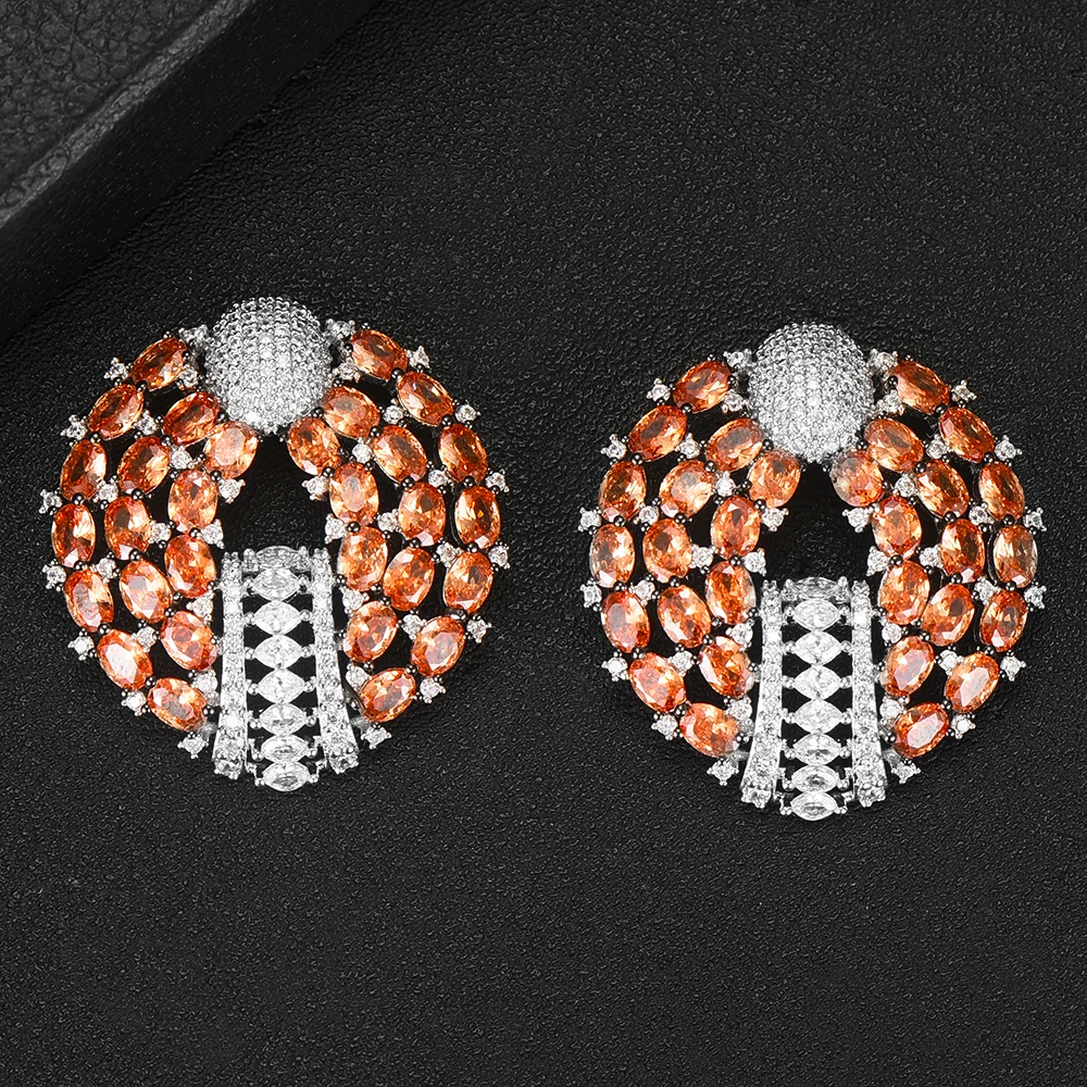 

SISCATHY Fashion Jewelry Brand Trendy Geometric Stud Earrings Charms African Korean Women Crystal Zircon Earrings