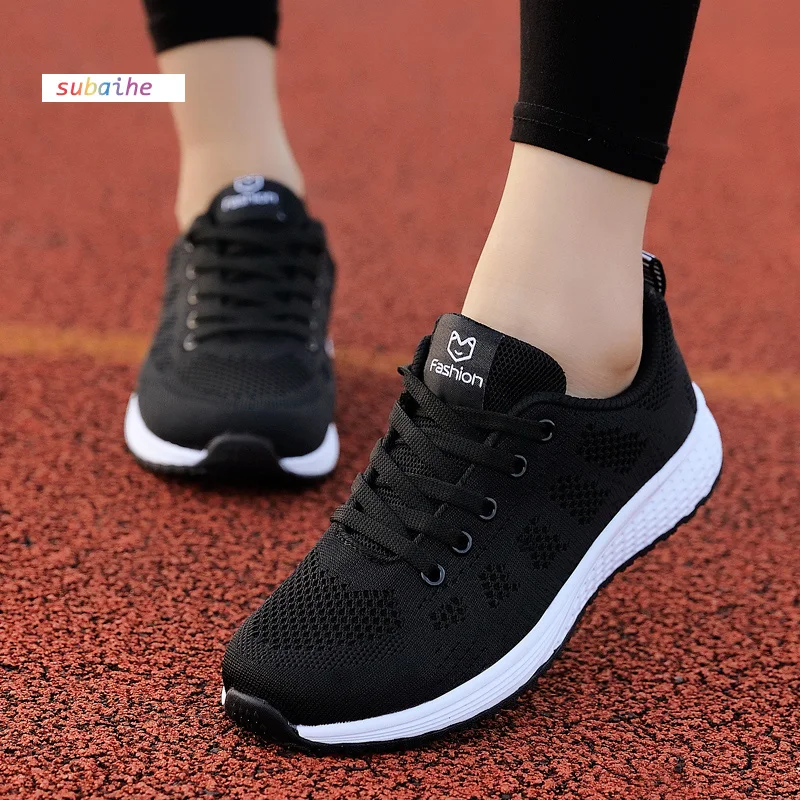 

Women Sport Sneakers Fashion Mesh Round Cross Straps Flat Running S Casual Shoes Super Light