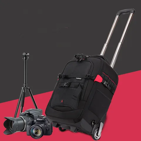 Сумка на колесиках для камеры, водонепроницаемая профессиональная Сумка для DSLR фотоаппарата, фото-и видеокамеры, рюкзак на колесиках