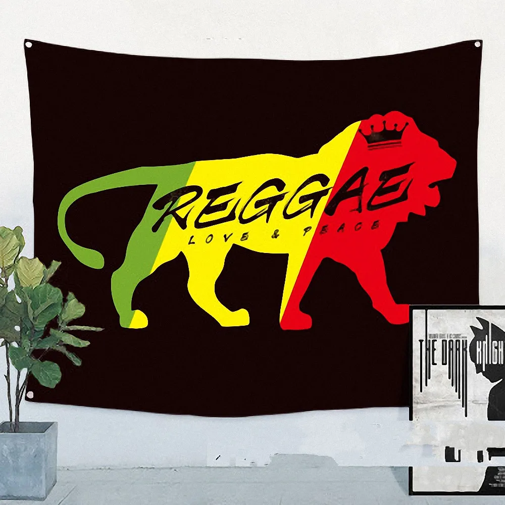 

Bob Marley Retro Poster Jamaican Reggae Rock Music Flag Banner Tapestry Mural Bar Cafe Bedroom Background Decor Cloth