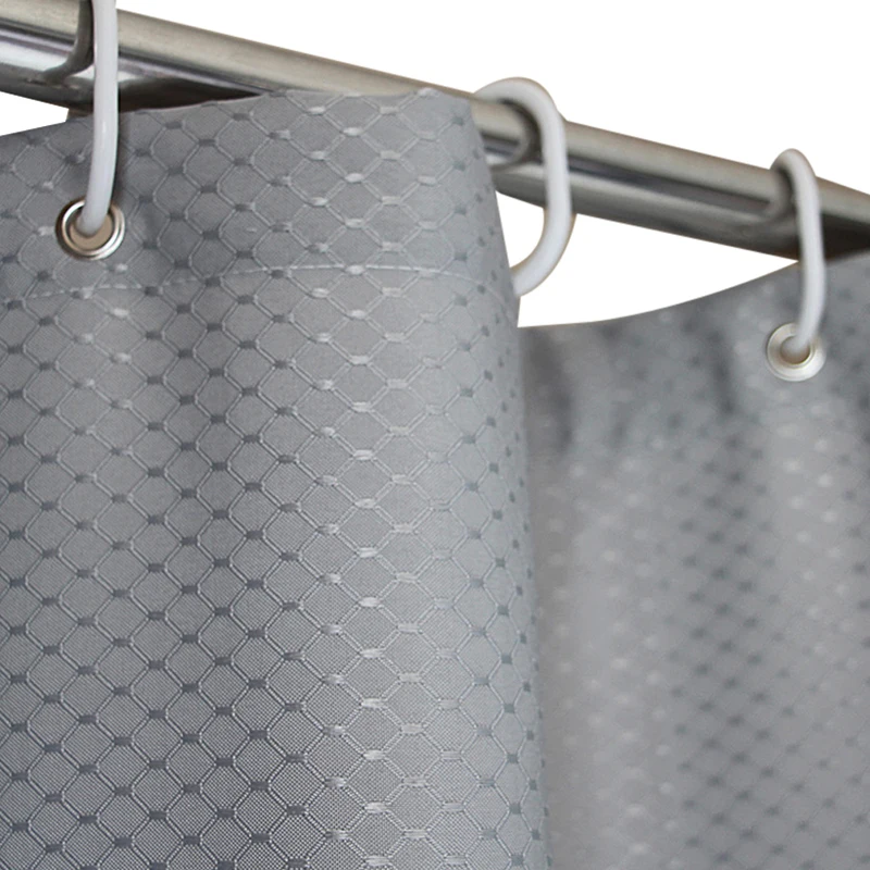 

EHOMEBUY Shower Curtain Thick Jacquard Curtains High Grade Bathroom Silver Gray Honeycomb Textured Polyester Fabric Dropshipping