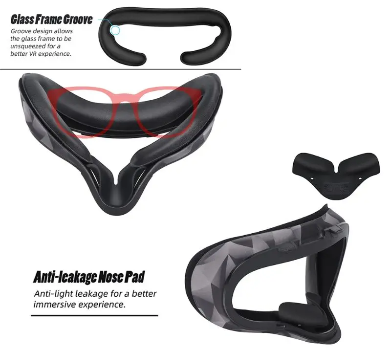 

Face Lens Cover Facial Interface Bracket Anti-Leakage Nose Pad for O culus Quest X3UB