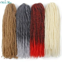 synthetic marley braids curly afro soft hair braids for kid red grey brown golden crochet braiding hair extension