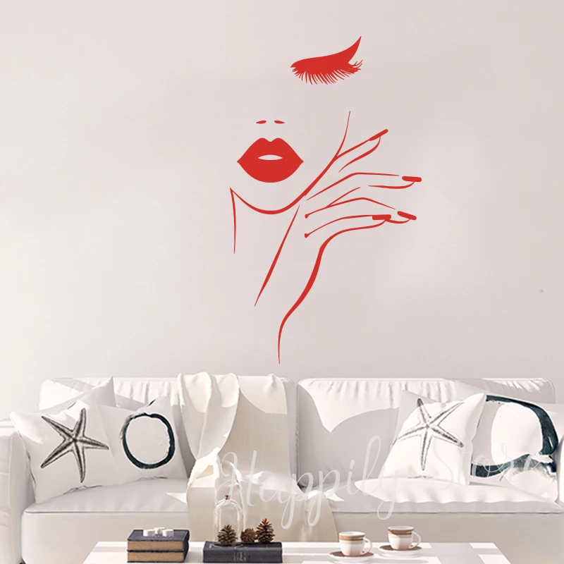 Спа маникюрная Наклейка на стену для парикмахерской модная женская студийная с