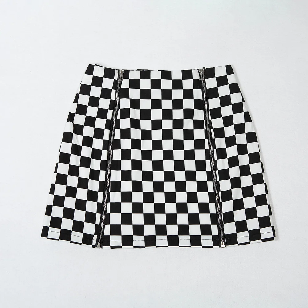 Пикантная облегающая уличная одежда Корейская клетчатая мини юбка в клетку с