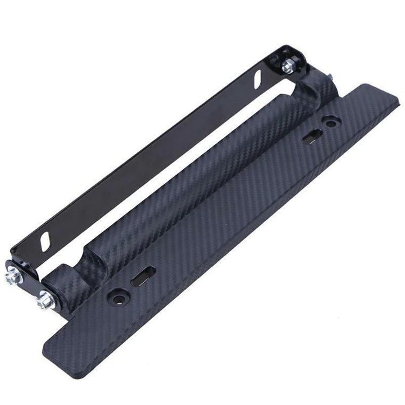

Adjustable Car License Plate Frame Holder Carbon Fiber Racing Number Plate Auto