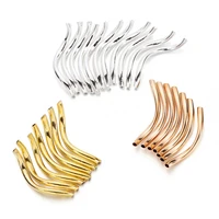 100pcslot curved brass tube bead smooth spacer glossy twisted s tube for bracelet necklace diy craft jewelry making accessories