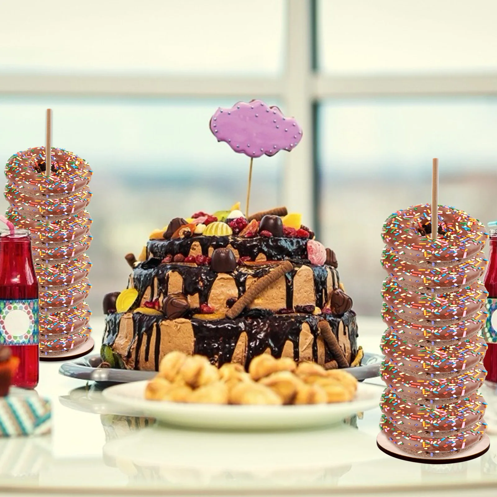 3 шт деревянные пончики стенд вечерние украшения Детская Игрушка В ванную