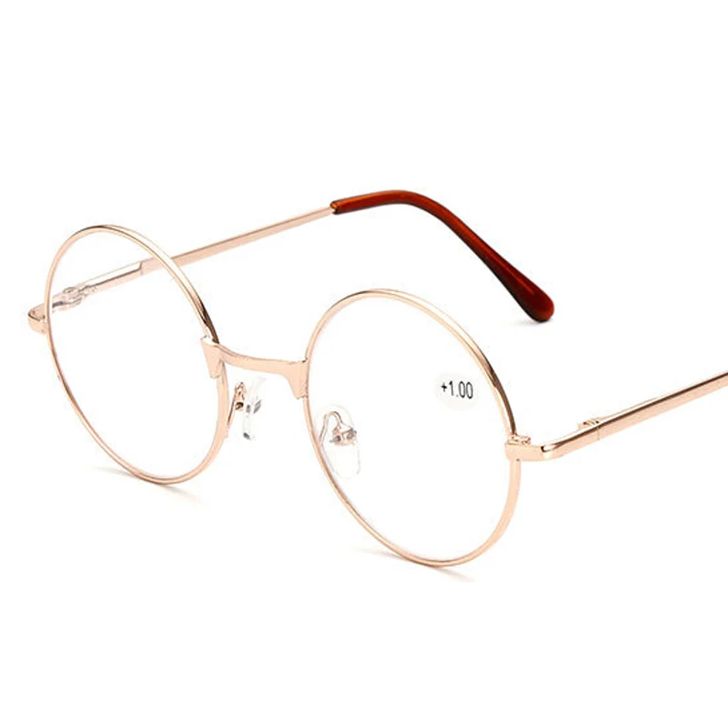 

OLNYLO Ultralight Men Women Retro Metal Round Frame Presbyopic Eyeglasses Anti Fatigue For Parents Unbreakable Reading Glasses