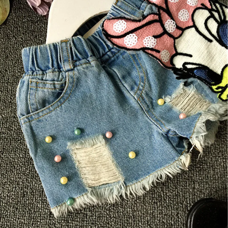 Джинсовые шорты для маленьких девочек летние джинсы с рисунком утки детские