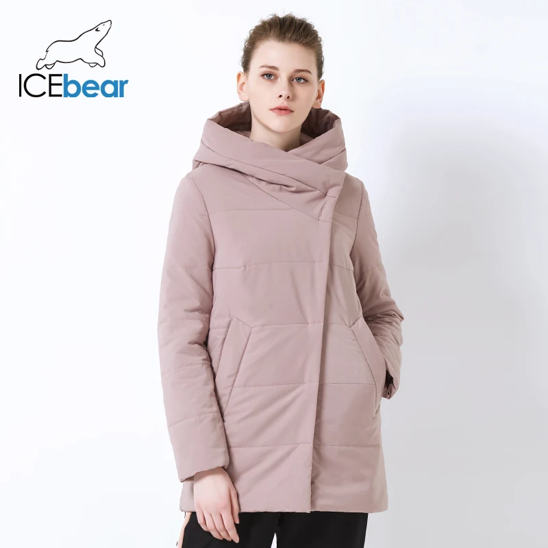 ICEbear осень Новая женская куртка ветрозащитная теплая короткая куртка на молнии дизайн Высокое качество Женская одежда GWC19508I
