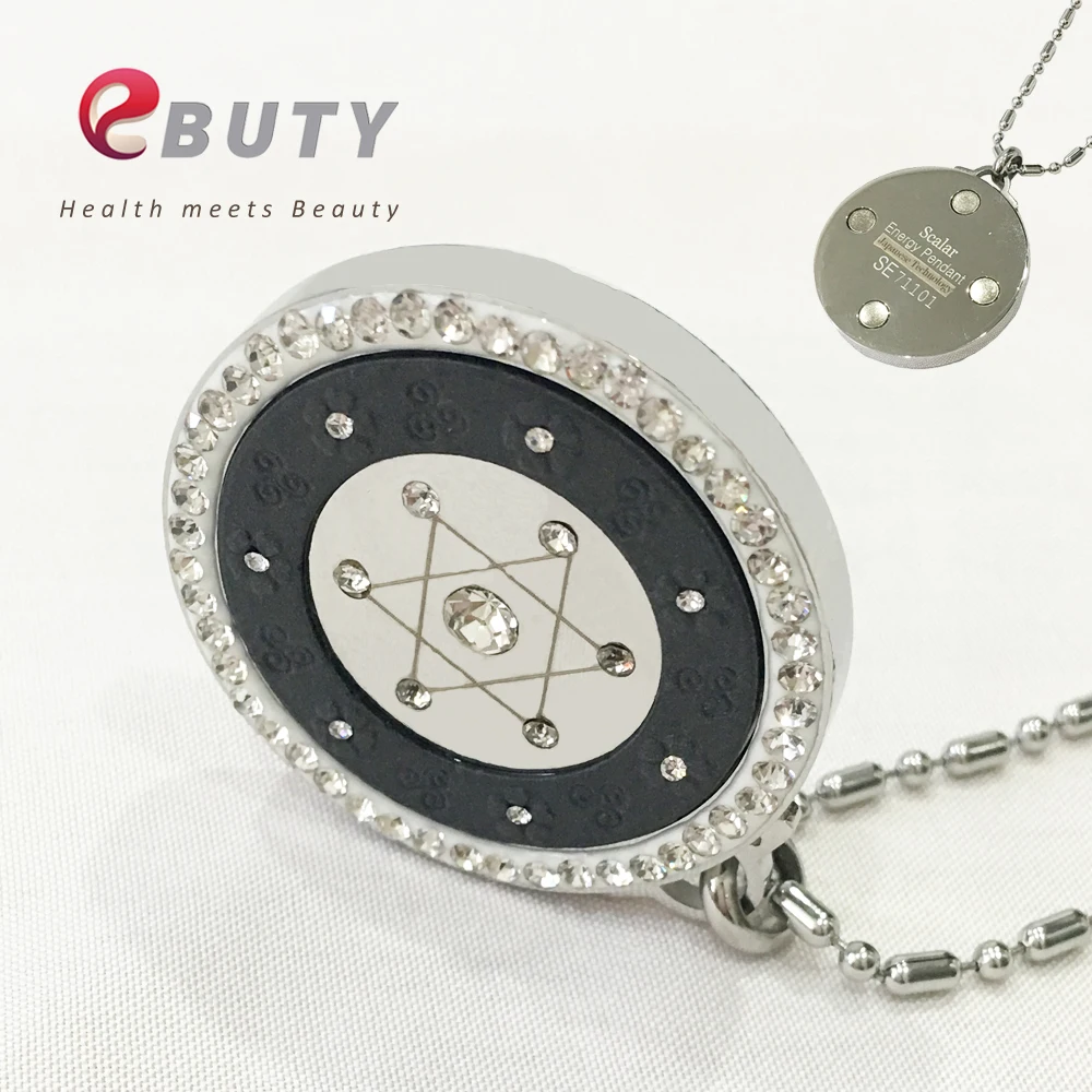White with Magnet EBUTY Давид кулон Лава звезда Квант энергии подвески 4000CC отрицательные ионы белый розовый красный желтый цвет с подарочной посылка коробка - Окраска металла: White with Magnet