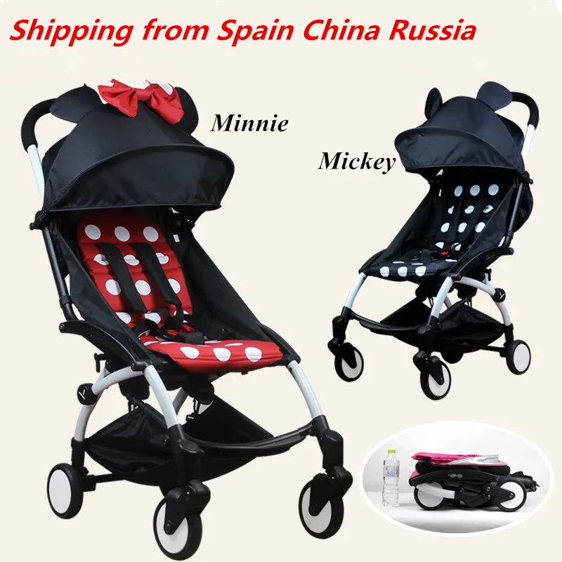 Enlarge Baby Stroller 601 Trolley Car trolley Folding Baby Carriage Bebek Buggy Lightweight Pram 2B1 can sit can lie on the airplane