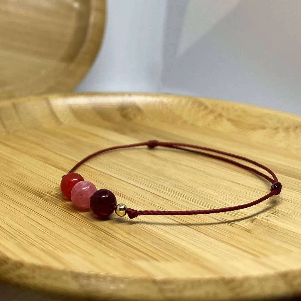 Женские браслеты из ниток с сердоликом для девочек минималистичные украшения